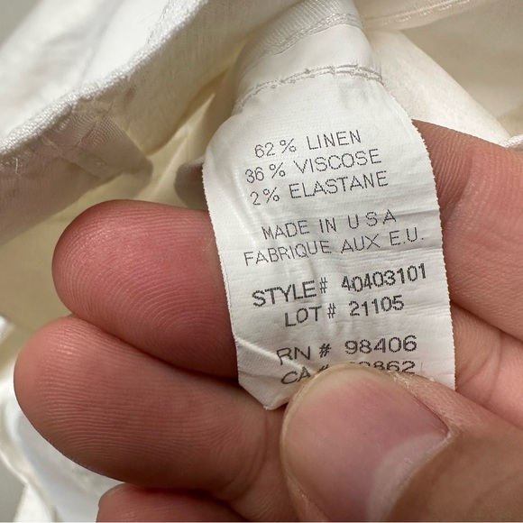 Theory Womens White Linen Blazer Size 8 - Picture 7 of 7